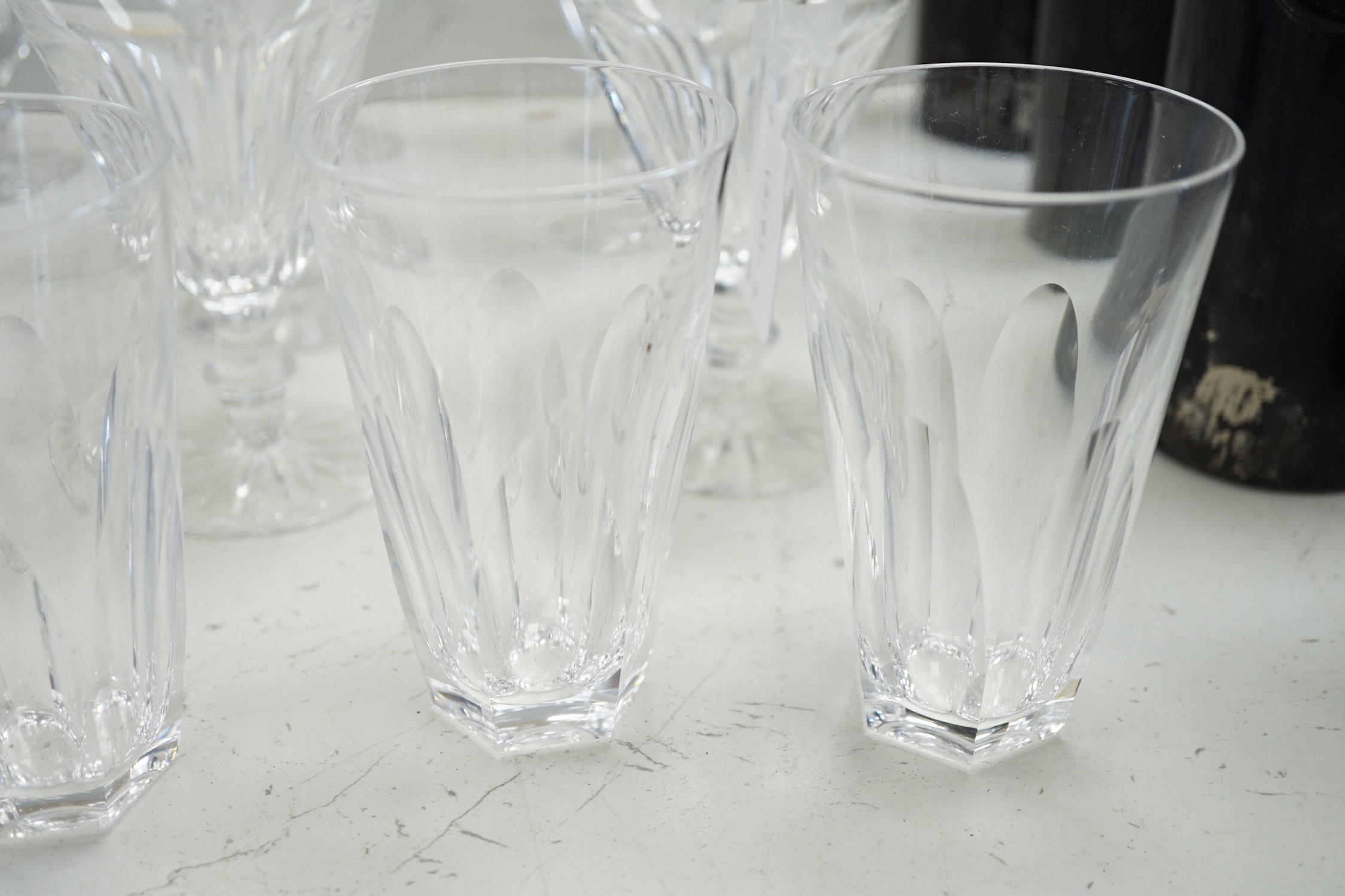 Waterford crystal. A set of seven wine glasses and five tumblers and another wine glass